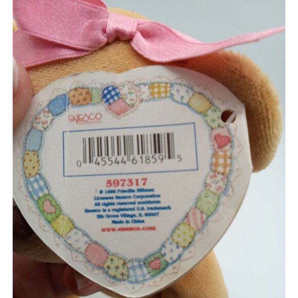 Ava Teddy Bear Cherished Teddies Sitting Plush Pink Ribbon Enesco 8 Inch 597317 - Picture 9 of 14